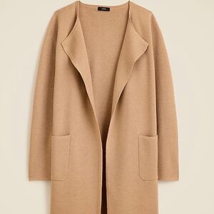 J Crew Linen Juliette collar-less sweater blazer